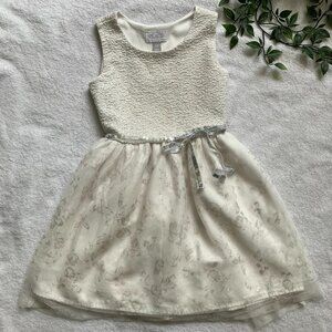 Children’s Place 5/6 White Tulle Floral Party Dress GUC Girl Special Occasion